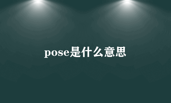 pose是什么意思