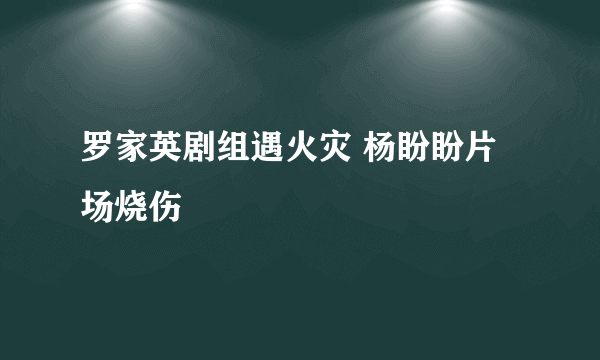 罗家英剧组遇火灾 杨盼盼片场烧伤