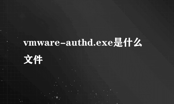 vmware-authd.exe是什么文件