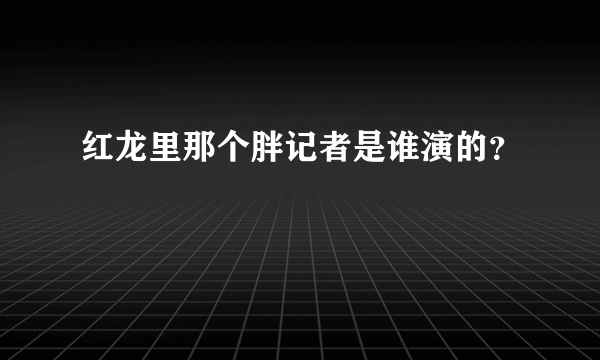 红龙里那个胖记者是谁演的？