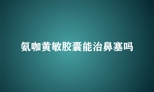 氨咖黄敏胶囊能治鼻塞吗