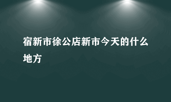 宿新市徐公店新市今天的什么地方