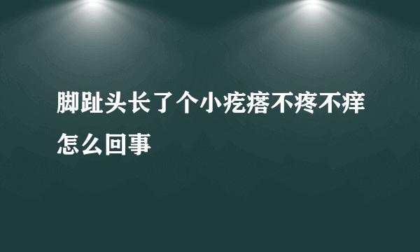 脚趾头长了个小疙瘩不疼不痒怎么回事