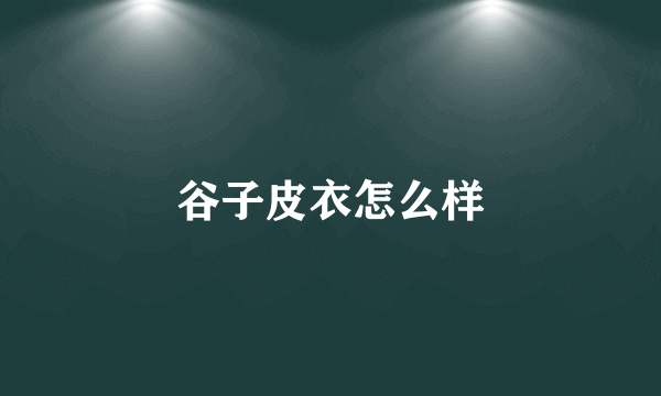 谷子皮衣怎么样