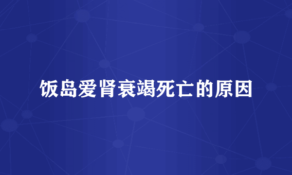 饭岛爱肾衰竭死亡的原因