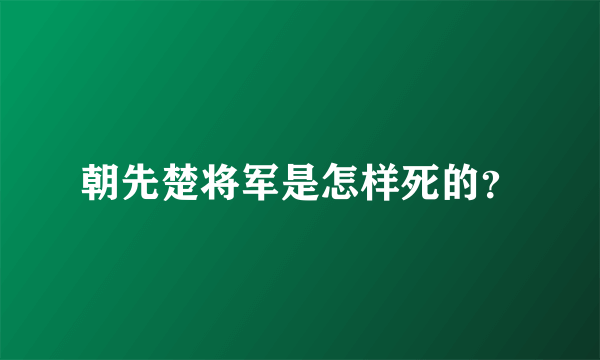 朝先楚将军是怎样死的？