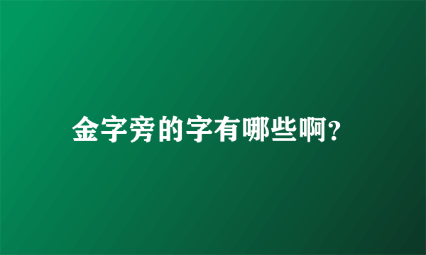 金字旁的字有哪些啊？