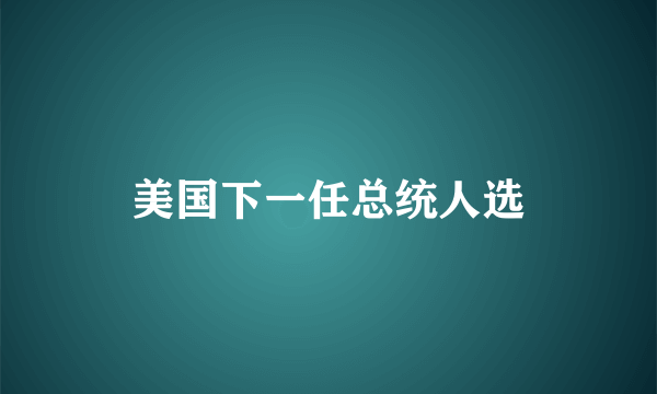 美国下一任总统人选