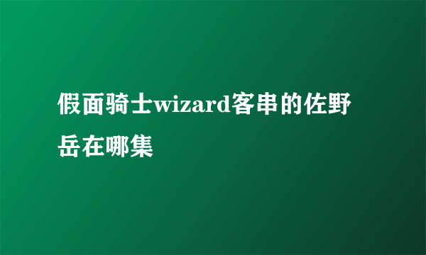 假面骑士wizard客串的佐野岳在哪集