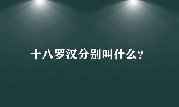 十八罗汉分别叫什么？