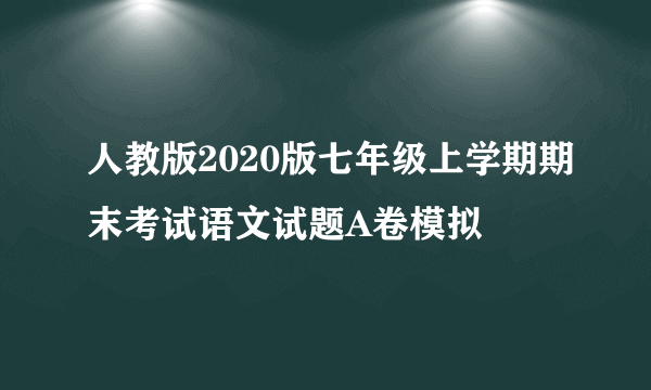 人教版2020版七年级上学期期末考试语文试题A卷模拟