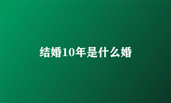 结婚10年是什么婚