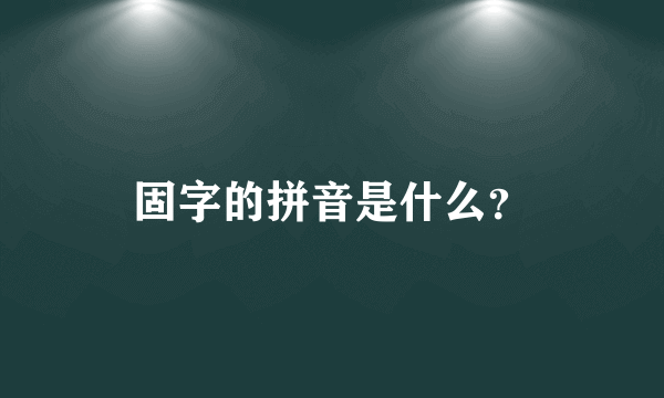 固字的拼音是什么？