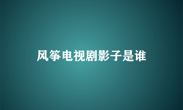 风筝电视剧影子是谁