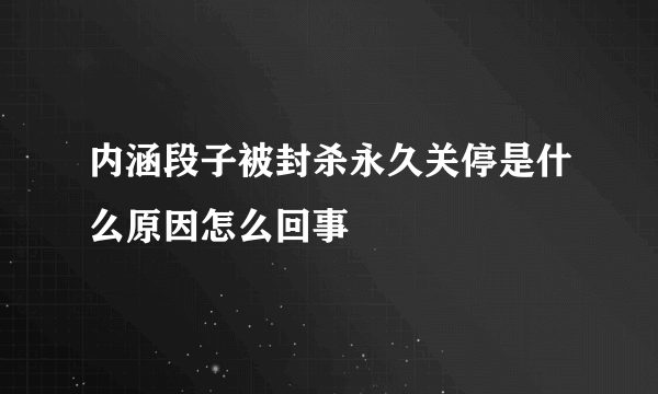 内涵段子被封杀永久关停是什么原因怎么回事