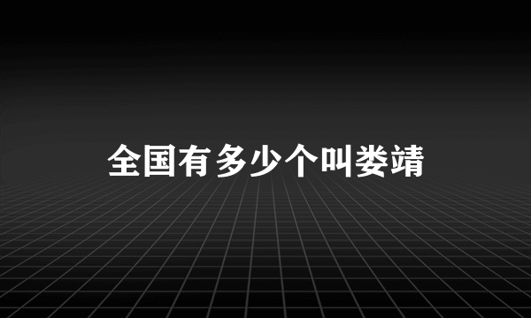 全国有多少个叫娄靖