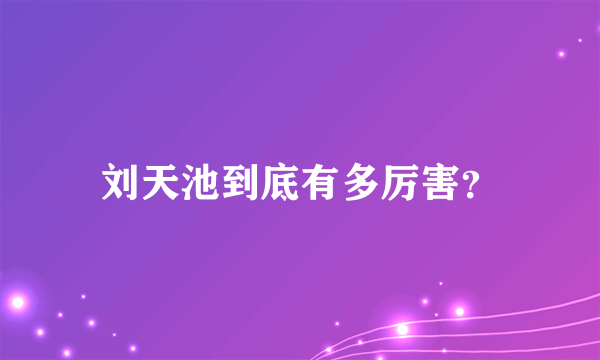 刘天池到底有多厉害？