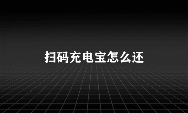 扫码充电宝怎么还