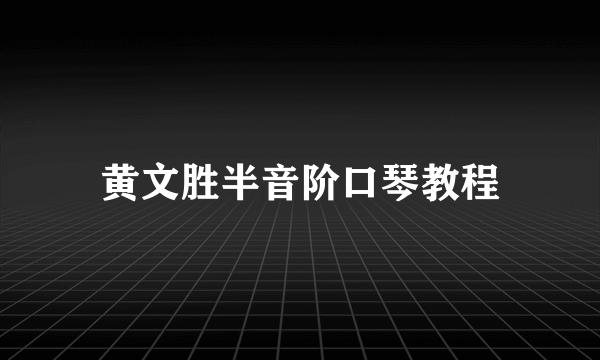 黄文胜半音阶口琴教程