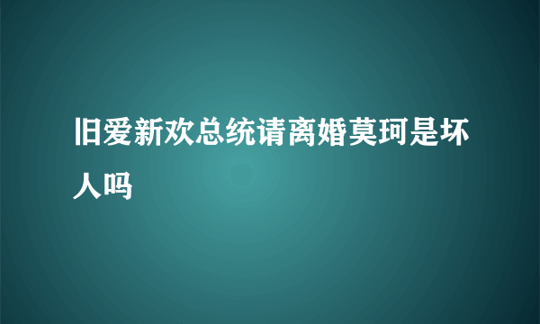 旧爱新欢总统请离婚莫珂是坏人吗