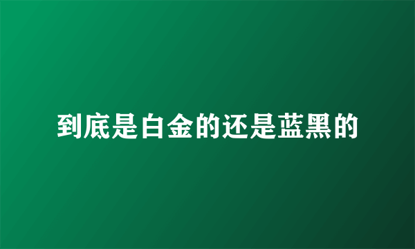 到底是白金的还是蓝黑的