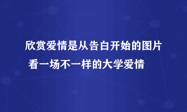 欣赏爱情是从告白开始的图片 看一场不一样的大学爱情