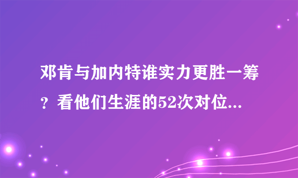 邓肯与加内特谁实力更胜一筹？看他们生涯的52次对位就明白了