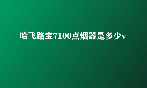 哈飞路宝7100点烟器是多少v