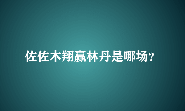 佐佐木翔赢林丹是哪场？