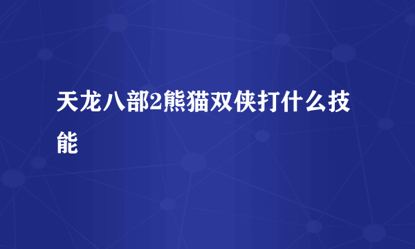 天龙八部2熊猫双侠打什么技能