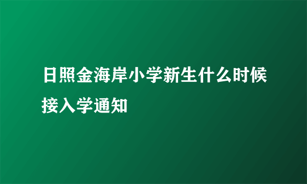 日照金海岸小学新生什么时候接入学通知