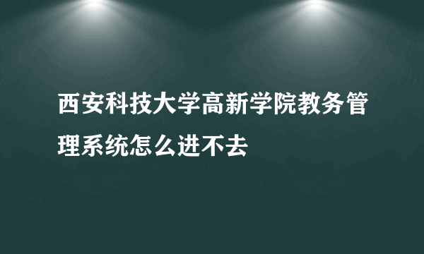 西安科技大学高新学院教务管理系统怎么进不去