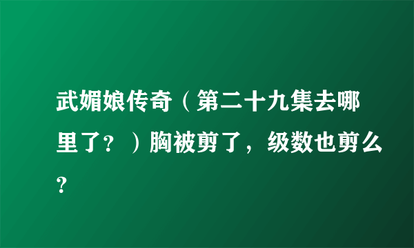 武媚娘传奇（第二十九集去哪里了？）胸被剪了，级数也剪么？