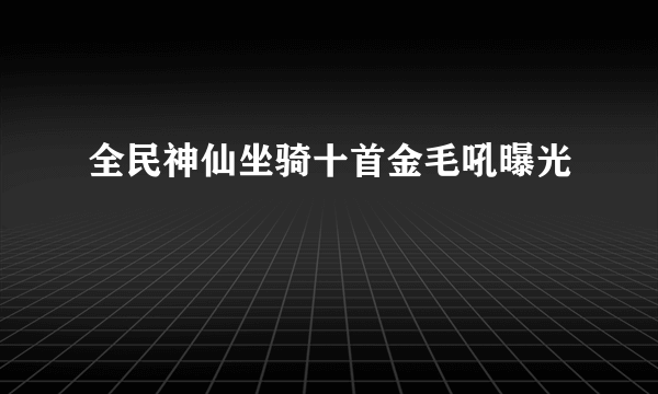 全民神仙坐骑十首金毛吼曝光