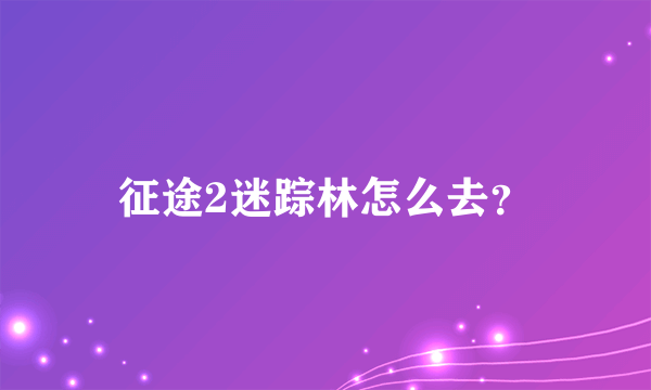 征途2迷踪林怎么去？