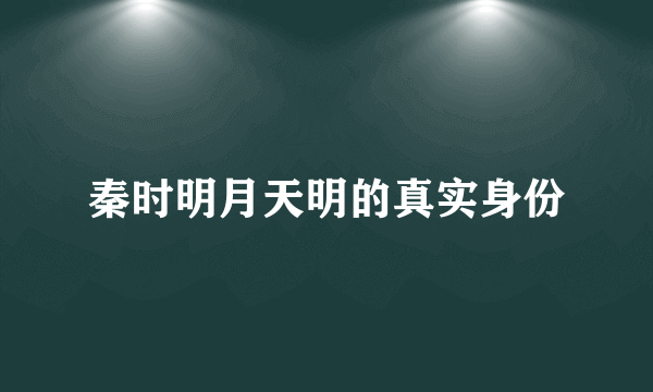 秦时明月天明的真实身份