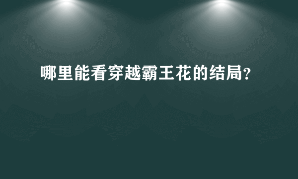 哪里能看穿越霸王花的结局？