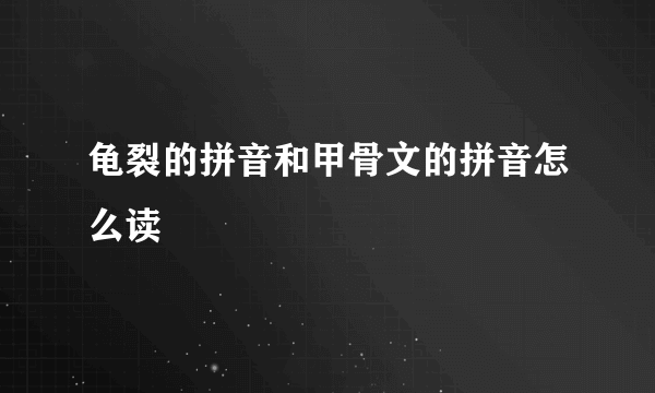 龟裂的拼音和甲骨文的拼音怎么读