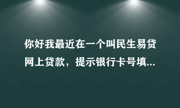 你好我最近在一个叫民生易贷网上贷款，提示银行卡号填写错误，资金冻结。没有借到钱要还？