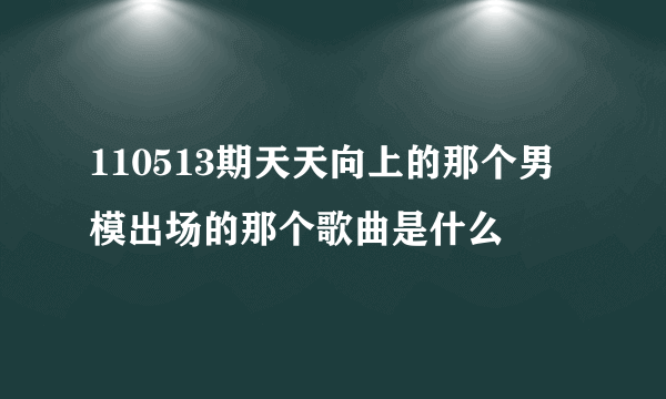 110513期天天向上的那个男模出场的那个歌曲是什么