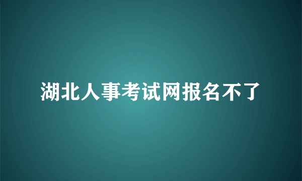 湖北人事考试网报名不了