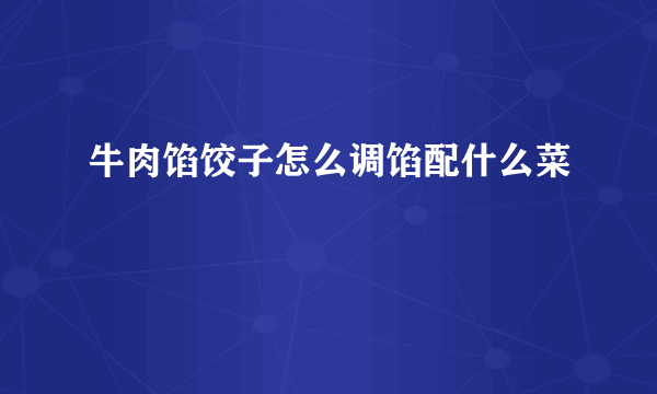 牛肉馅饺子怎么调馅配什么菜