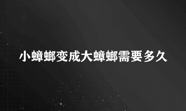 小蟑螂变成大蟑螂需要多久