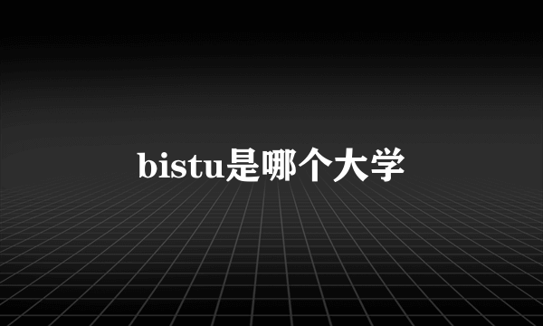 bistu是哪个大学