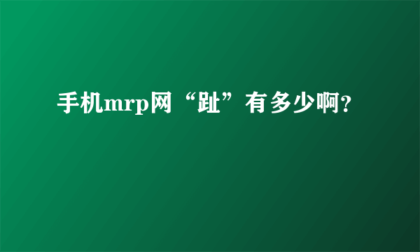 手机mrp网“趾”有多少啊？