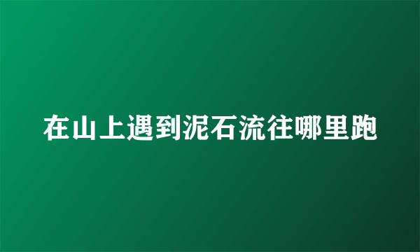 在山上遇到泥石流往哪里跑