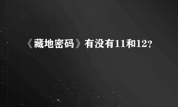 《藏地密码》有没有11和12？