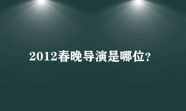 2012春晚导演是哪位？