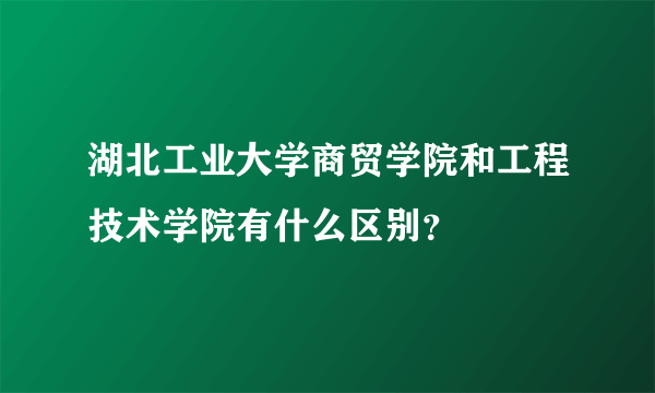 湖北工业大学商贸学院和工程技术学院有什么区别？