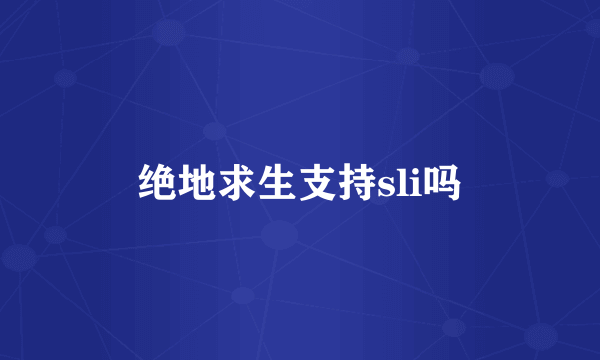 绝地求生支持sli吗